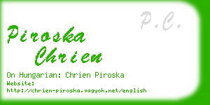 piroska chrien business card